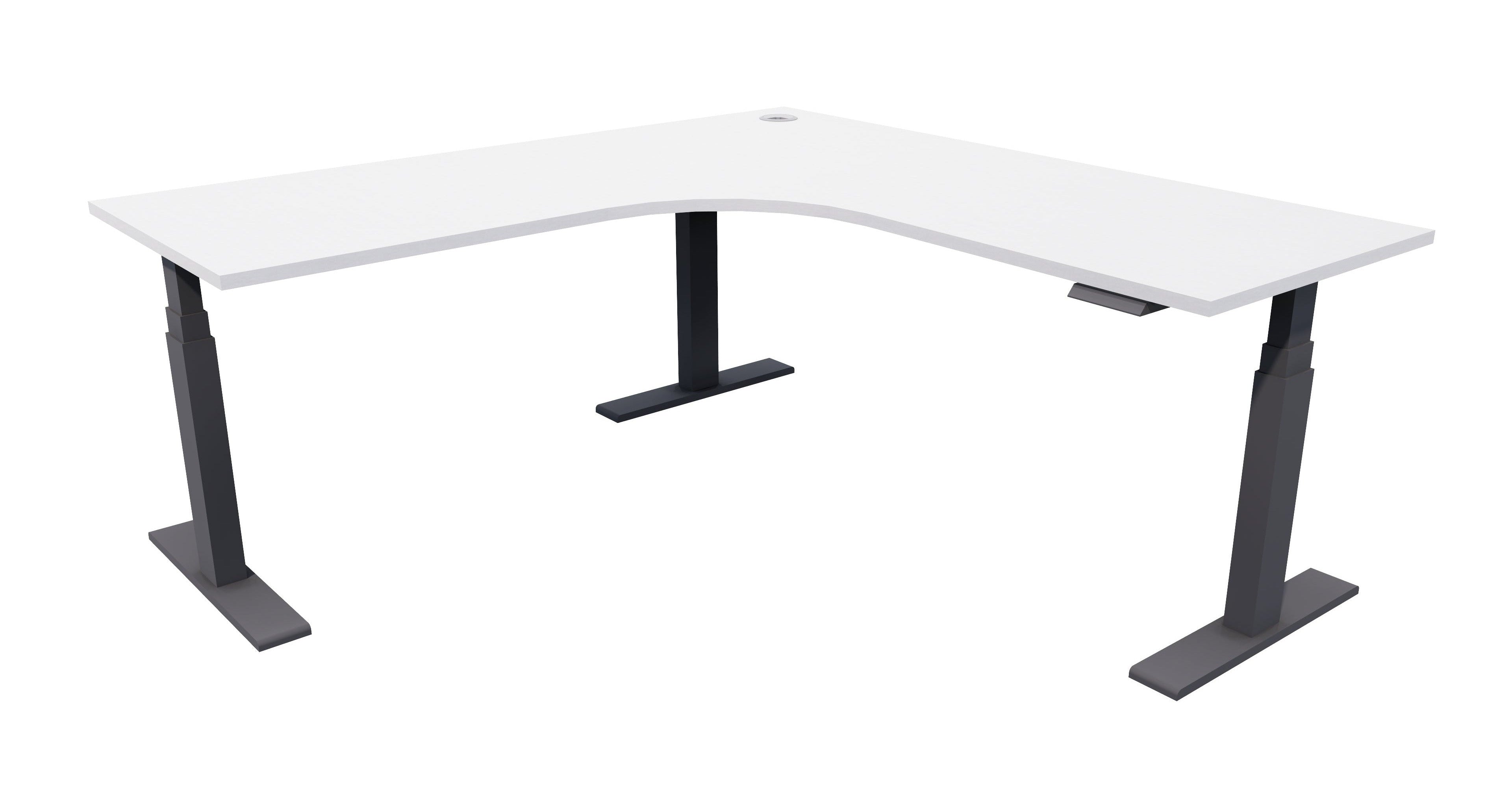Zealand Electric Workstation 1800x1800x700 / Black / Silver Strata