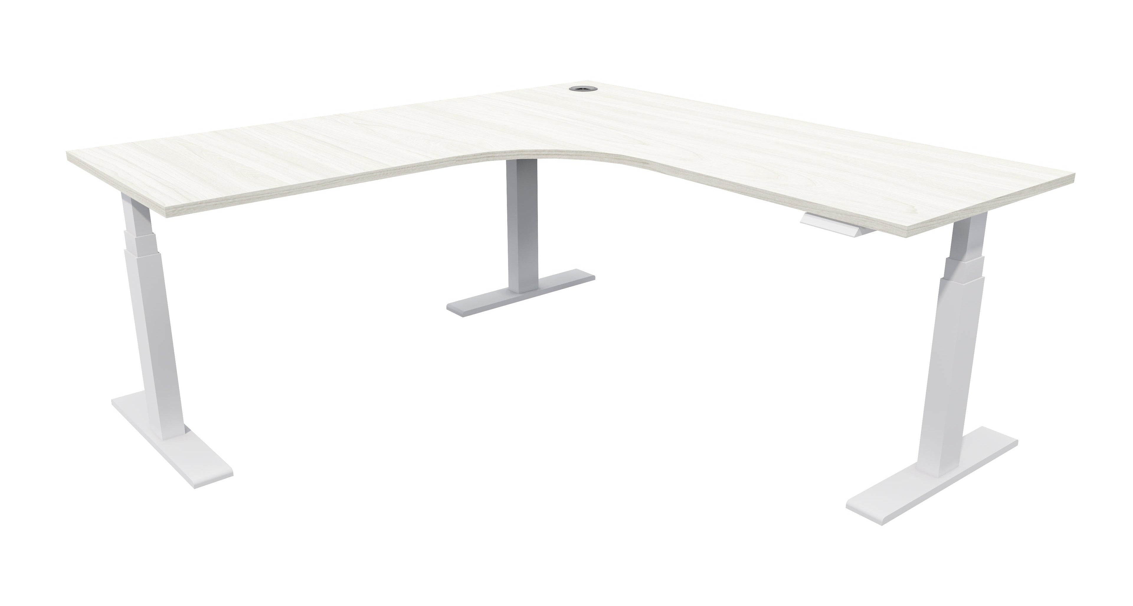 Zealand Electric Workstation 1800x1800x700 / White / Coastal Elm