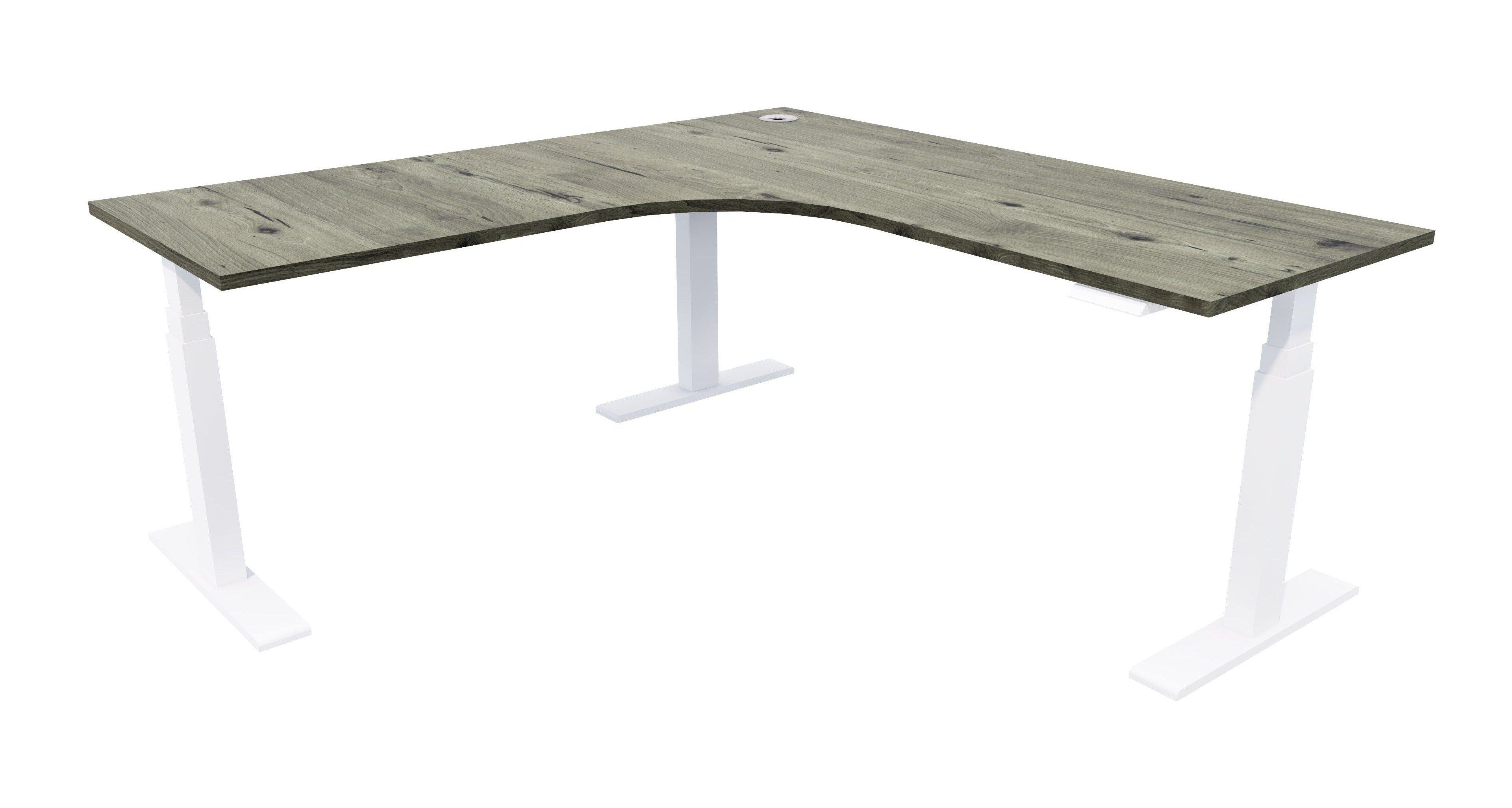 Zealand Electric Workstation 1800x1800x700 / White / Coronet Beech