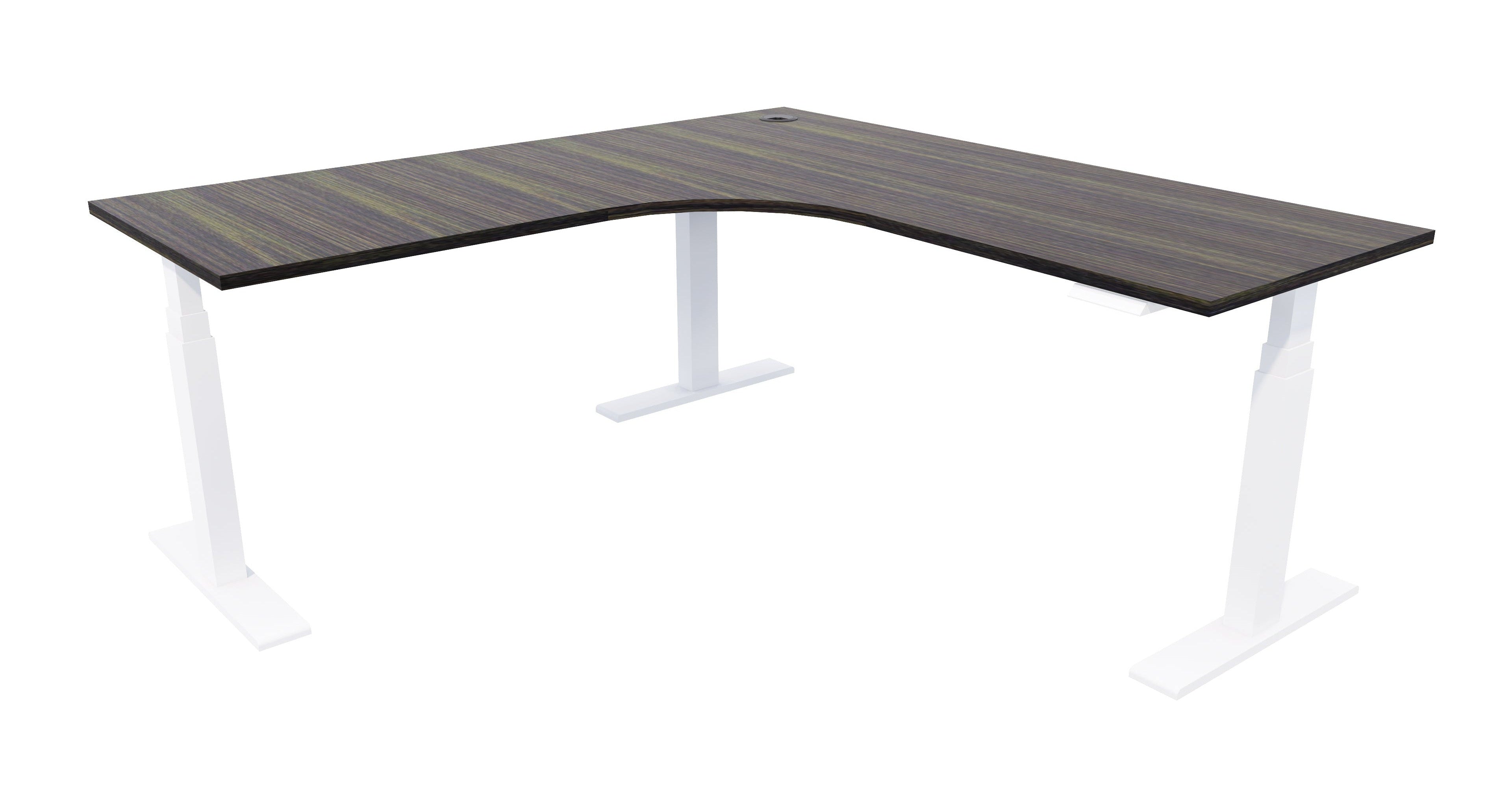 Zealand Electric Workstation 1800x1800x700 / White / Dark Oak
