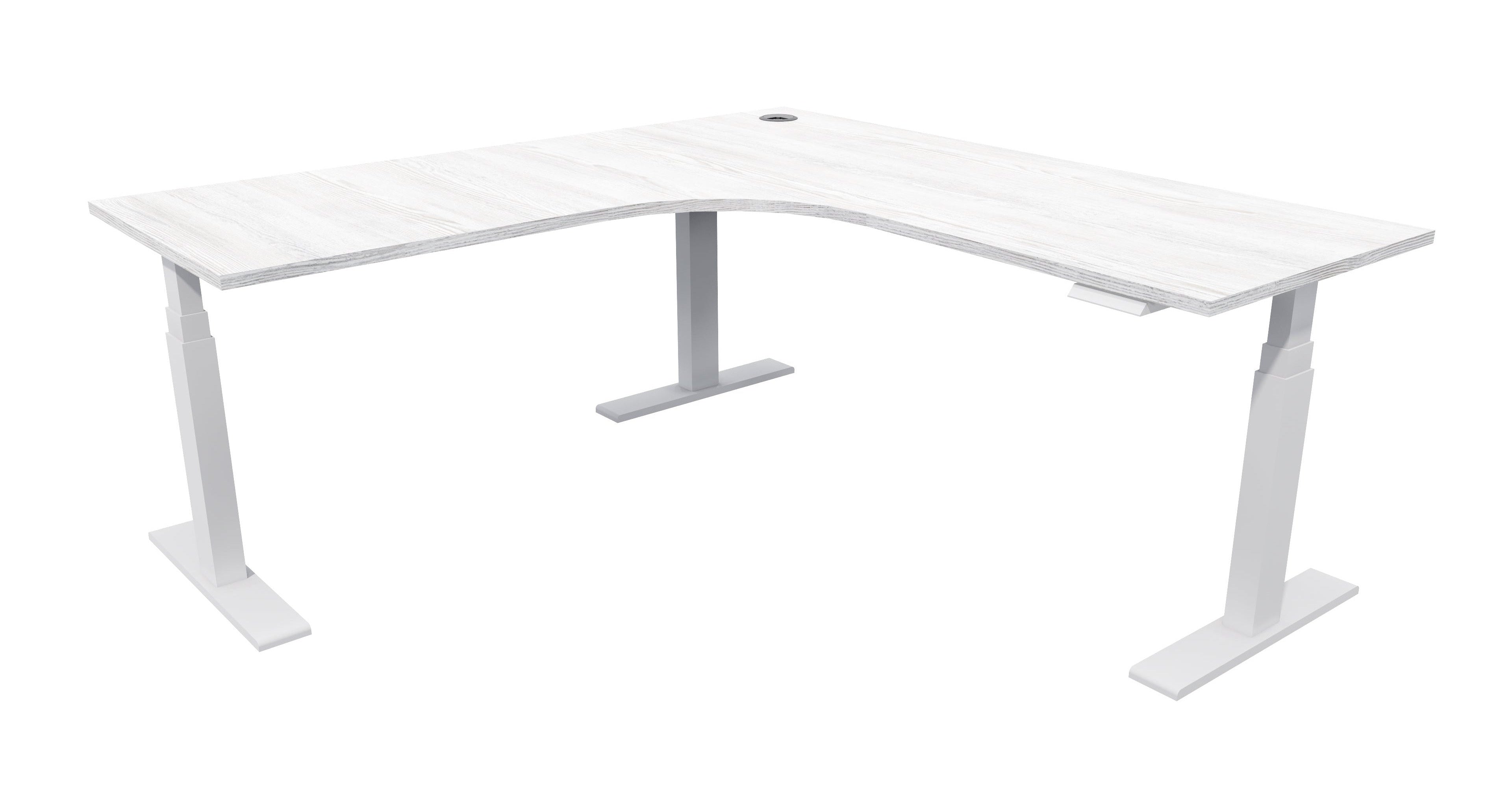 Zealand Electric Workstation 1800x1800x700 / White / Nordic Pine