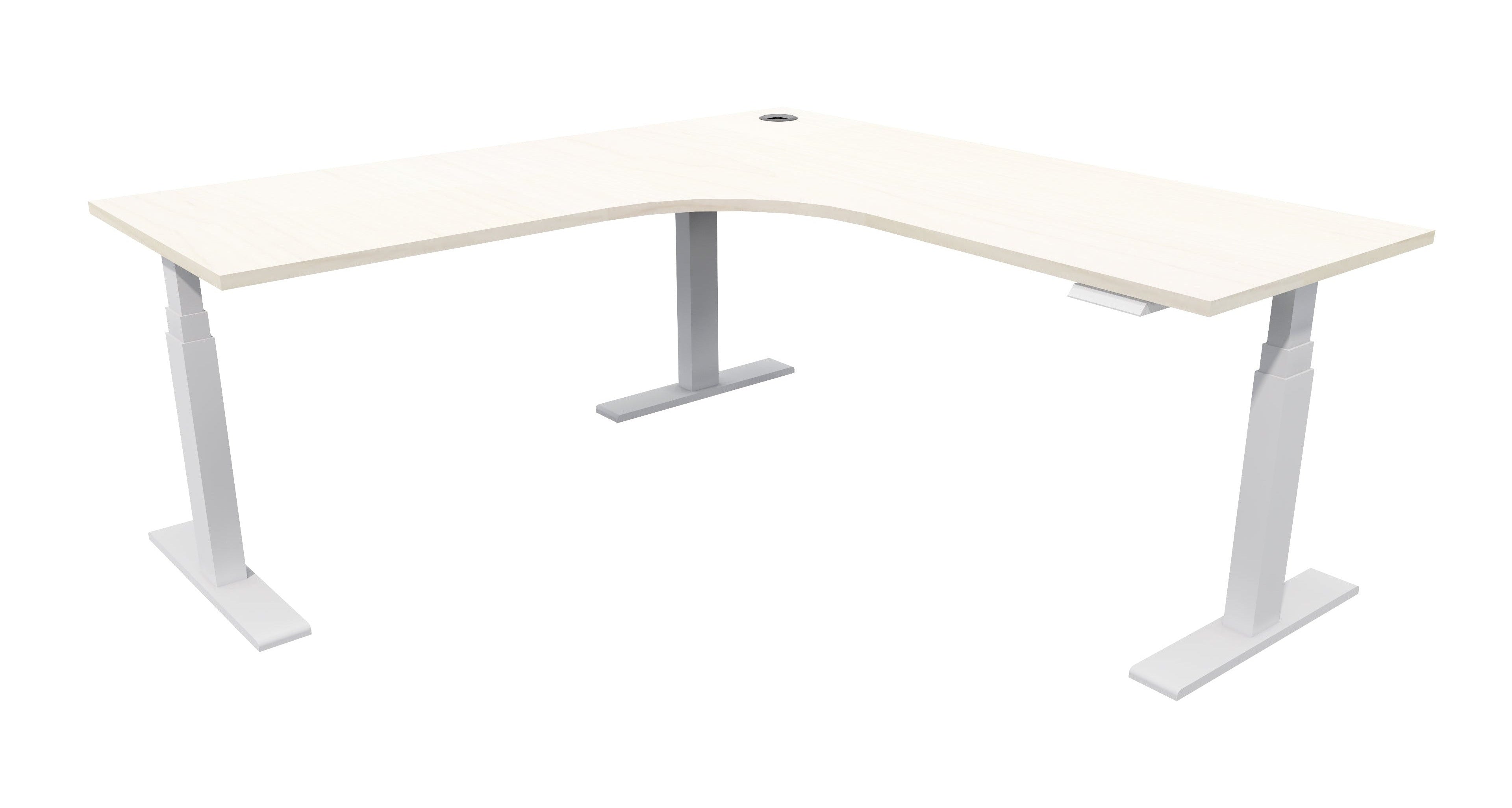 Zealand Electric Workstation 1800x1800x700 / White / Washed Maple