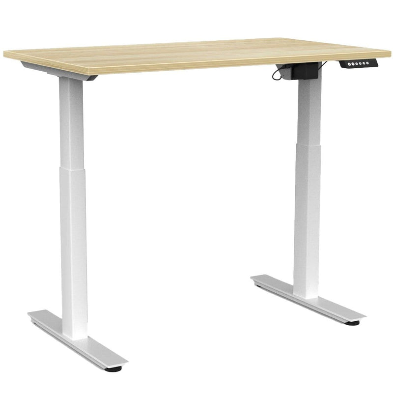 Agile Electric 2-Column Individual Desk 1200 x 700 / Atlantic Oak / White