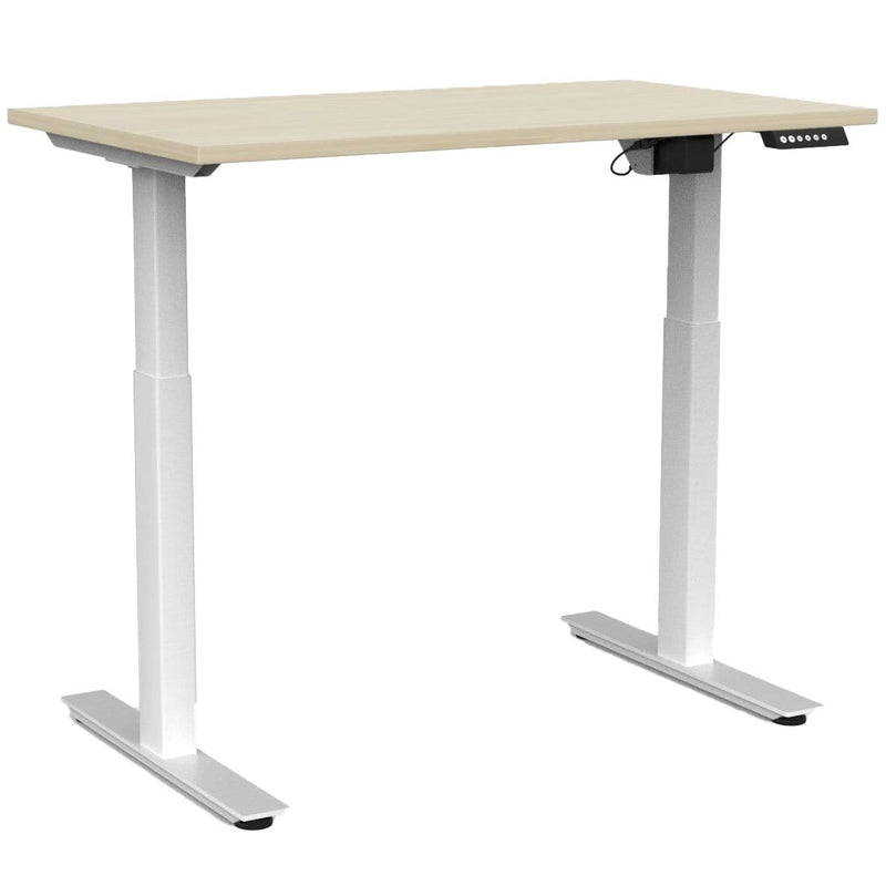 Agile Electric 2-Column Individual Desk 1200 x 700 / Nordic Maple / White