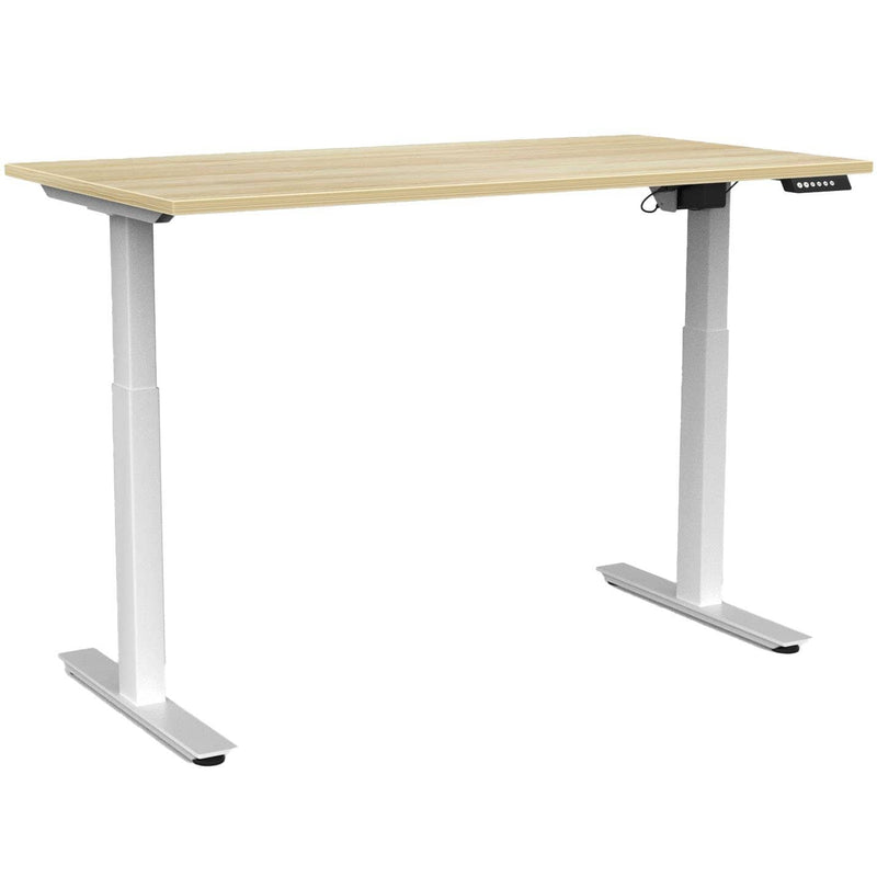 Agile Electric 2-Column Individual Desk 1500 x 800 / Atlantic Oak / White