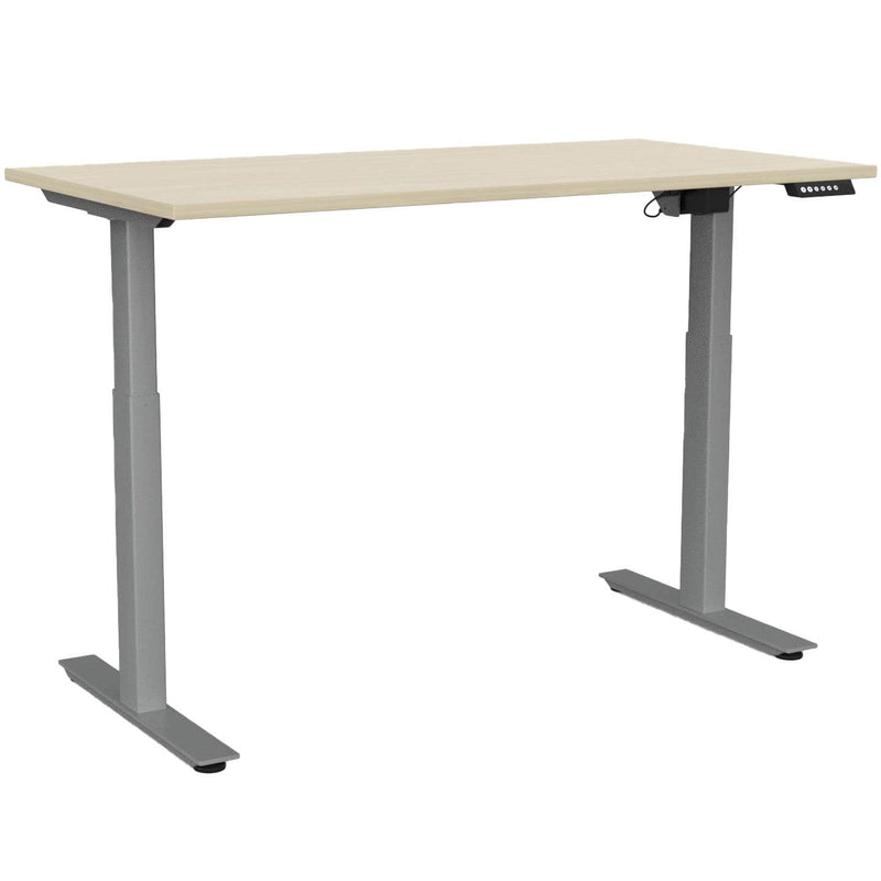 Agile Electric 2-Column Individual Desk 1500 x 800 / Nordic Maple / Silver