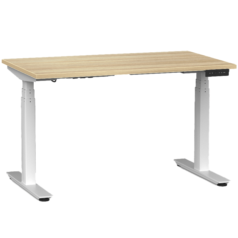 Agile Electric 3-Column Individual Desk 1200 x 700 / Atlantic Oak / White
