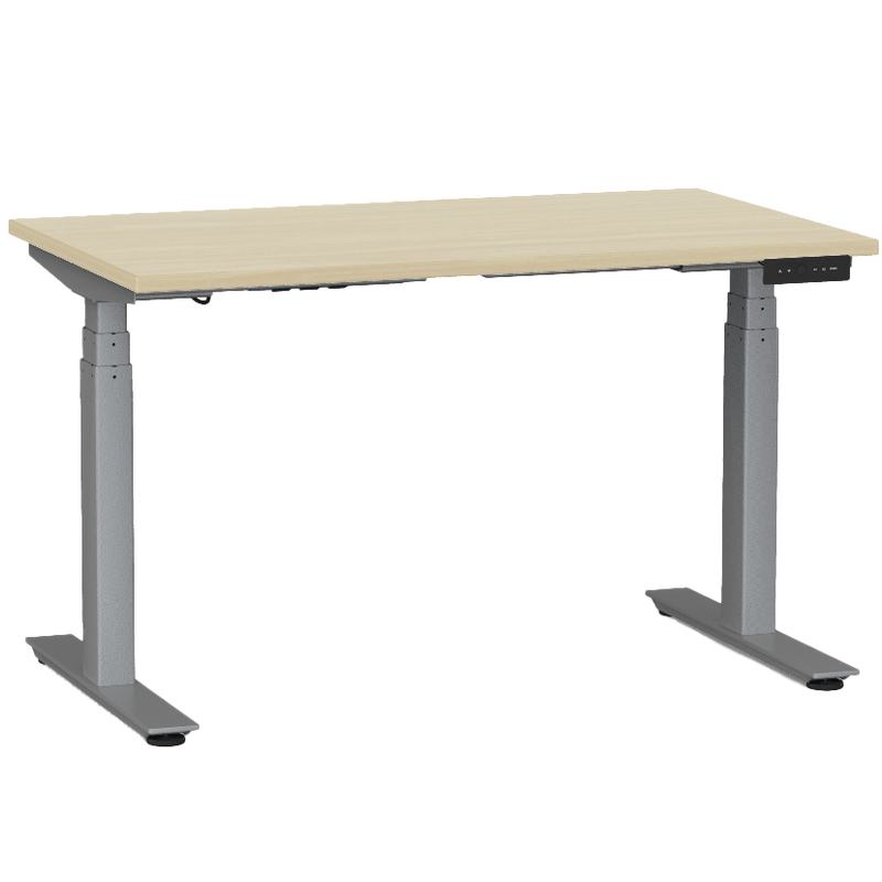 Agile Electric 3-Column Individual Desk 1200 x 700 / Nordic Maple / Silver