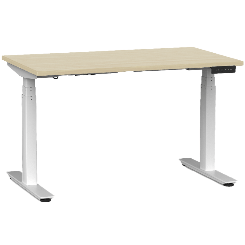 Agile Electric 3-Column Individual Desk 1200 x 700 / Nordic Maple / White