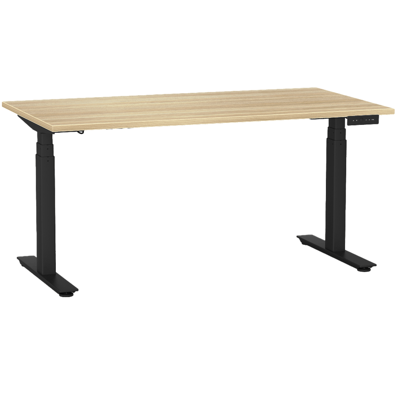 Agile Electric 3-Column Individual Desk 1500 x 800 / Atlantic Oak / Black