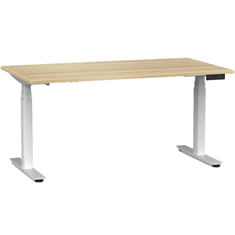 Agile Electric 3-Column Individual Desk 1500 x 800 / Atlantic Oak / White
