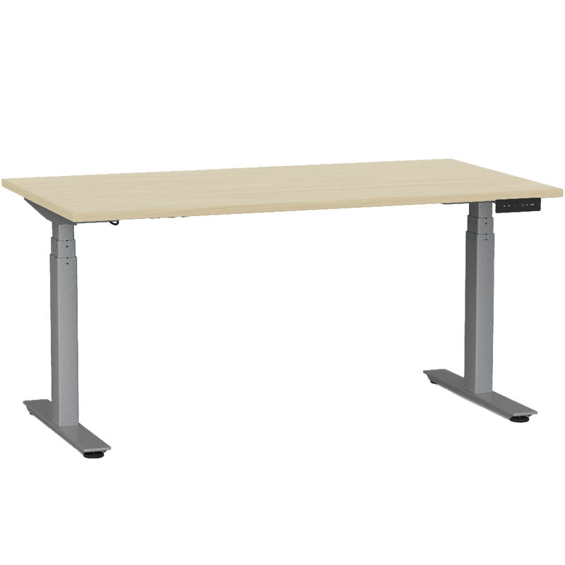 Agile Electric 3-Column Individual Desk 1500 x 800 / Nordic Maple / Silver