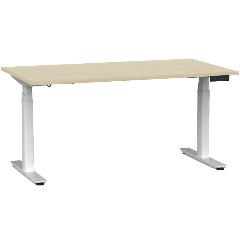 Agile Electric 3-Column Individual Desk 1500 x 800 / Nordic Maple / White
