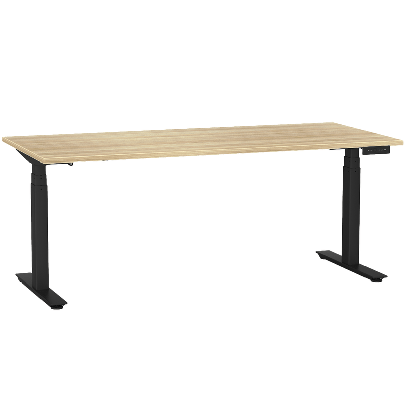 Agile Electric 3-Column Individual Desk 1800 x 800 / Atlantic Oak / Black