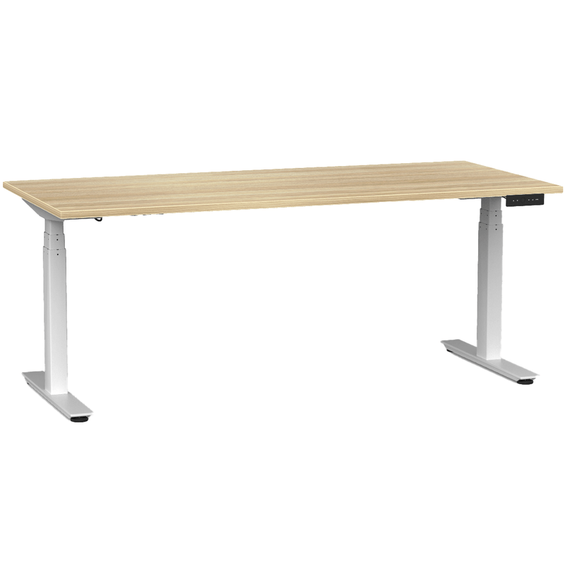 Agile Electric 3-Column Individual Desk 1800 x 800 / Atlantic Oak / White