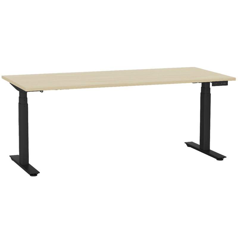 Agile Electric 3-Column Individual Desk 1800 x 800 / Nordic Maple / Black