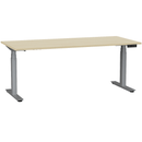 Agile Electric 3-Column Individual Desk 1800 x 800 / Nordic Maple / Silver