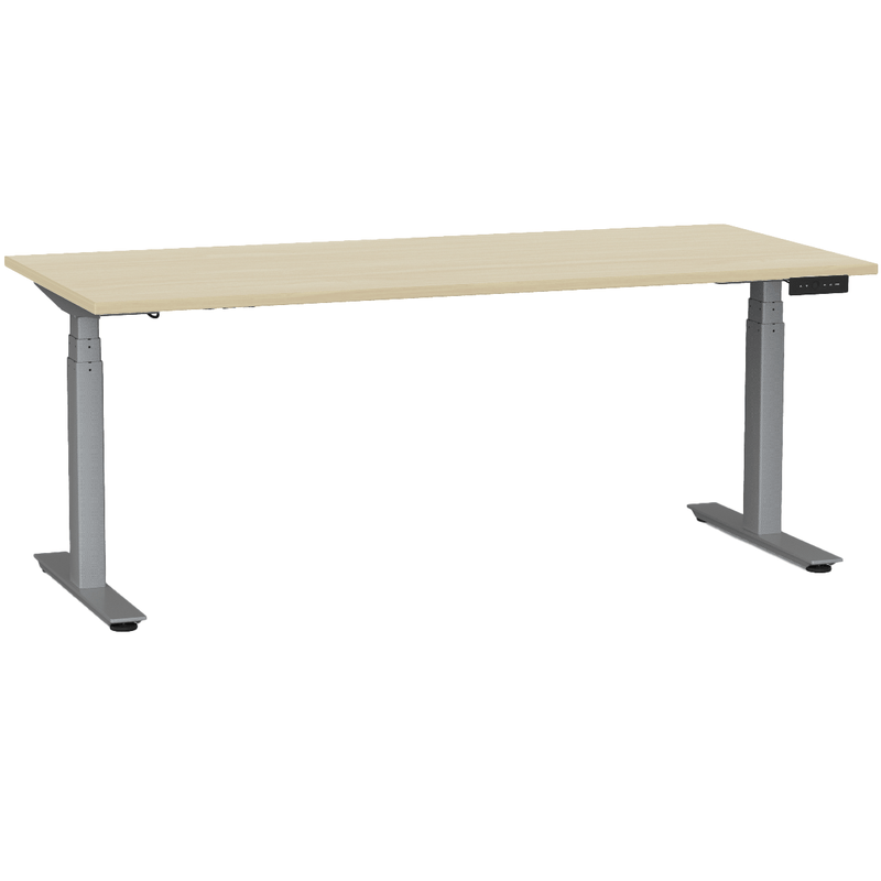Agile Electric 3-Column Individual Desk 1800 x 800 / Nordic Maple / Silver