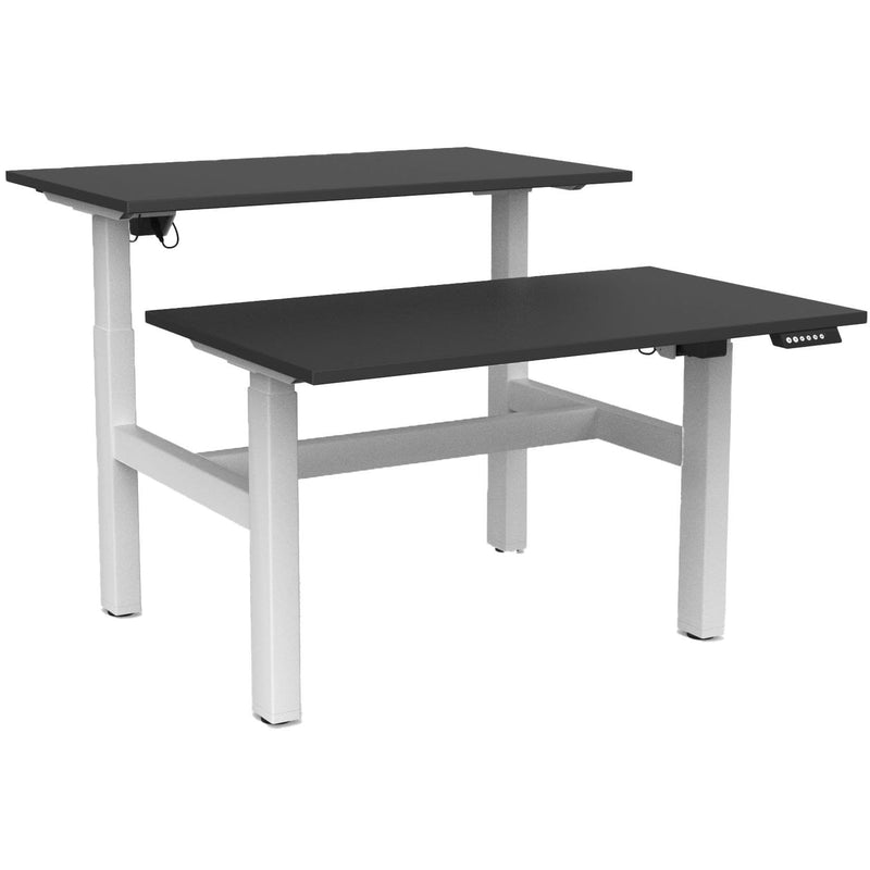 Agile Electric 3-Column Shared Desk 1200 x 700 / Black / White