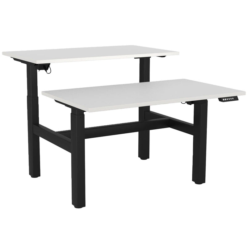 Agile Electric 3-Column Shared Desk 1200 x 700 / White / Black