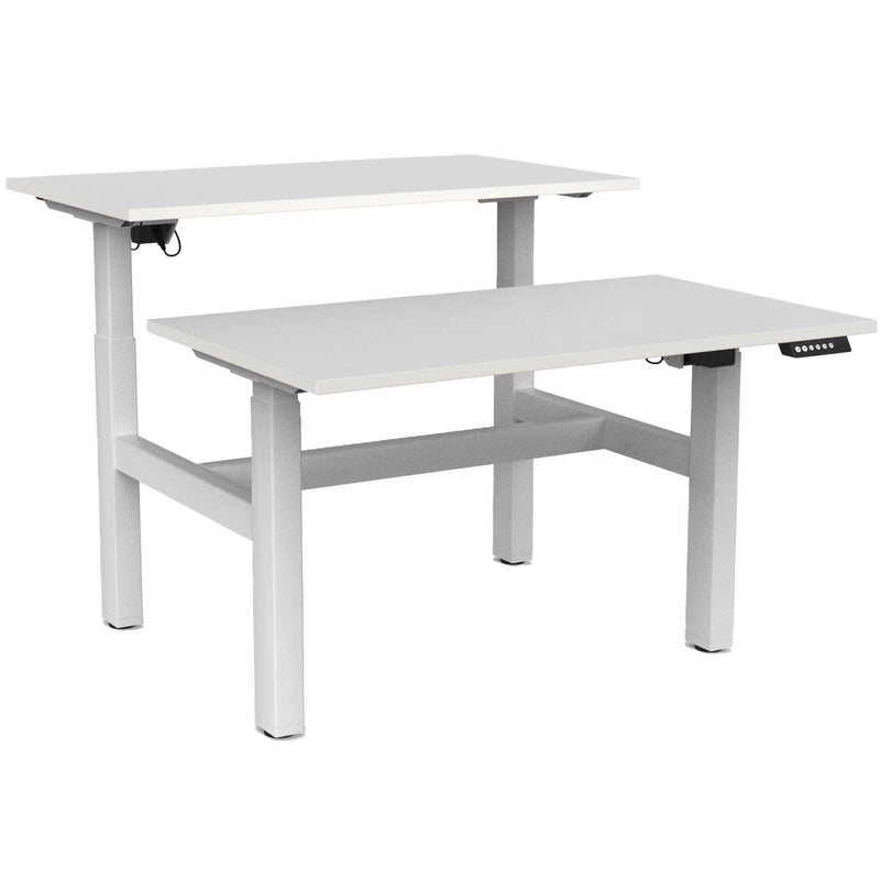 Agile Electric 3-Column Shared Desk 1200 x 700 / White / White