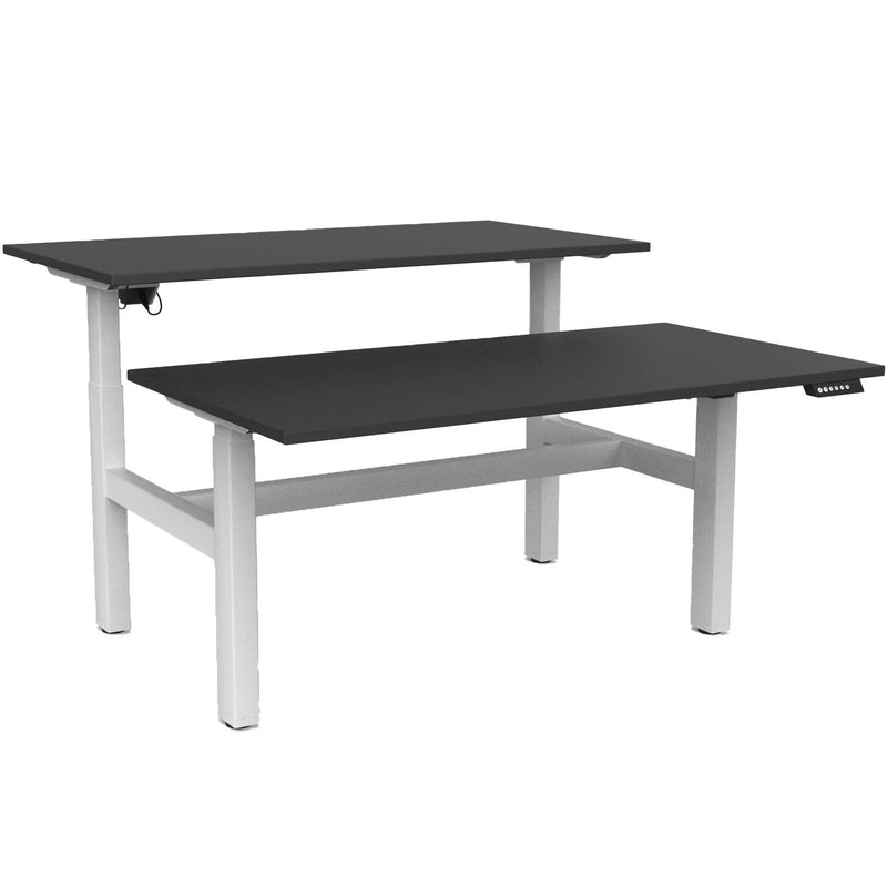 Agile Electric 3-Column Shared Desk 1500 x 800 / Black / White
