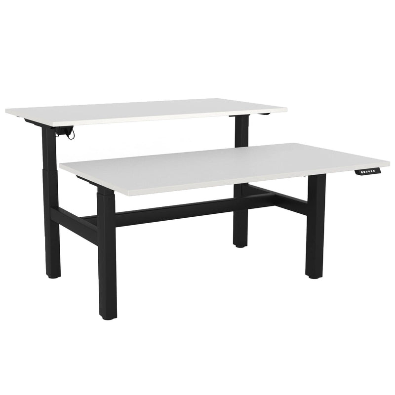 Agile Electric 3-Column Shared Desk 1500 x 800 / White / Black