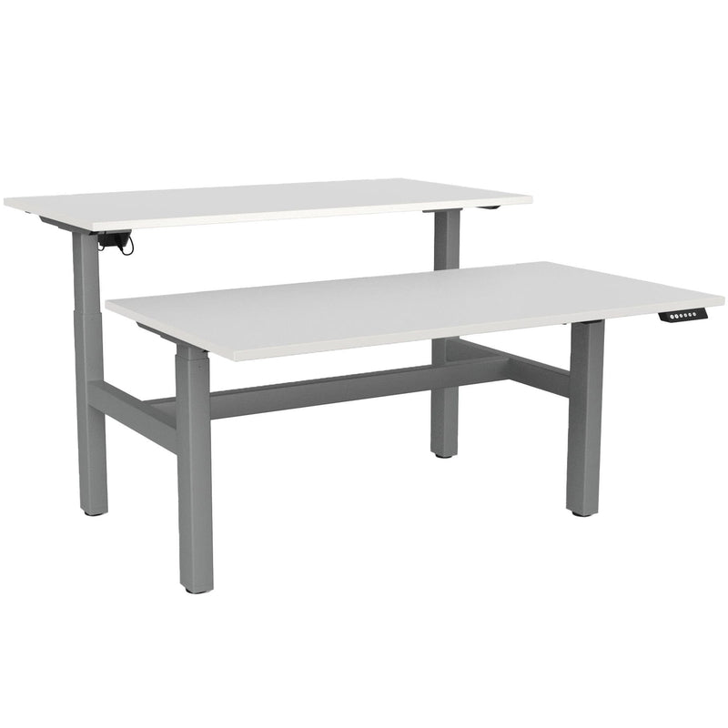 Agile Electric 3-Column Shared Desk 1500 x 800 / White / Silver
