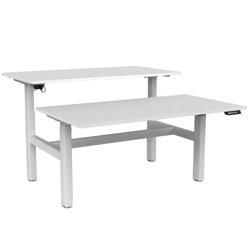 Agile Electric 3-Column Shared Desk 1500 x 800 / White / White