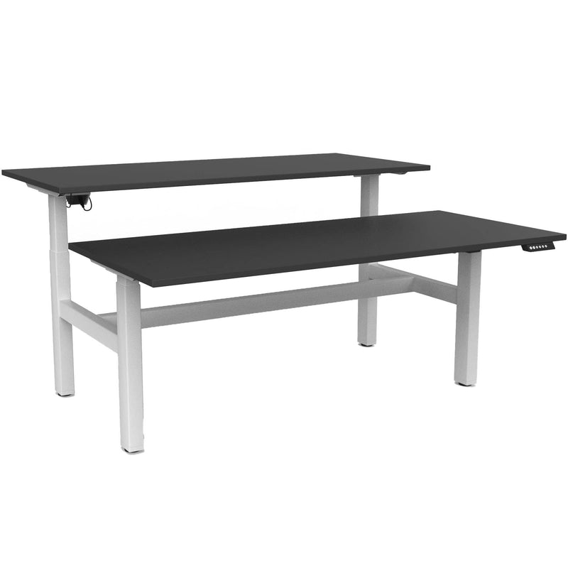 Agile Electric 3-Column Shared Desk 1800 x 800 / Black / White