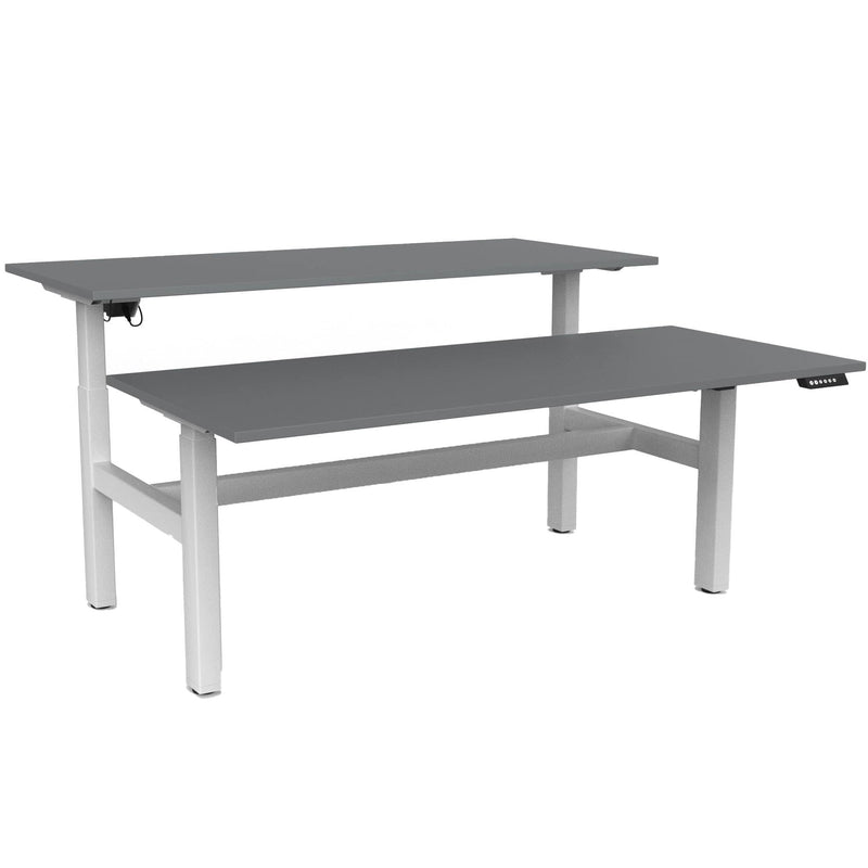 Agile Electric 3-Column Shared Desk 1800 x 800 / Silver / White