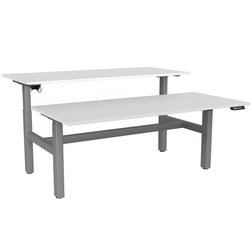 Agile Electric 3-Column Shared Desk 1800 x 800 / White / Silver
