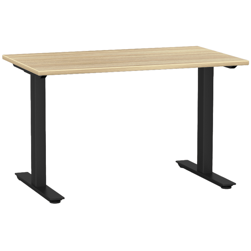 Agile Fixed Height Desk 1200 x 700 / Atlantic Oak / Black