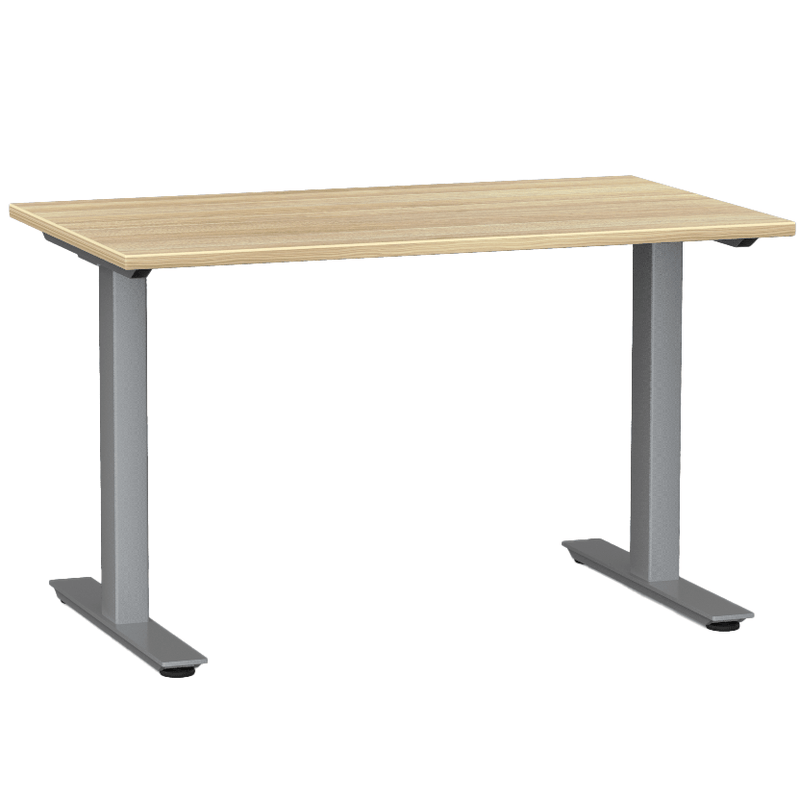 Agile Fixed Height Desk 1200 x 700 / Atlantic Oak / Silver