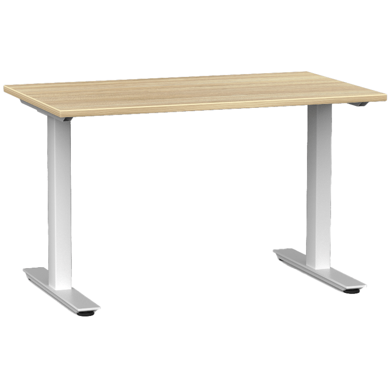Agile Fixed Height Desk 1200 x 700 / Atlantic Oak / White