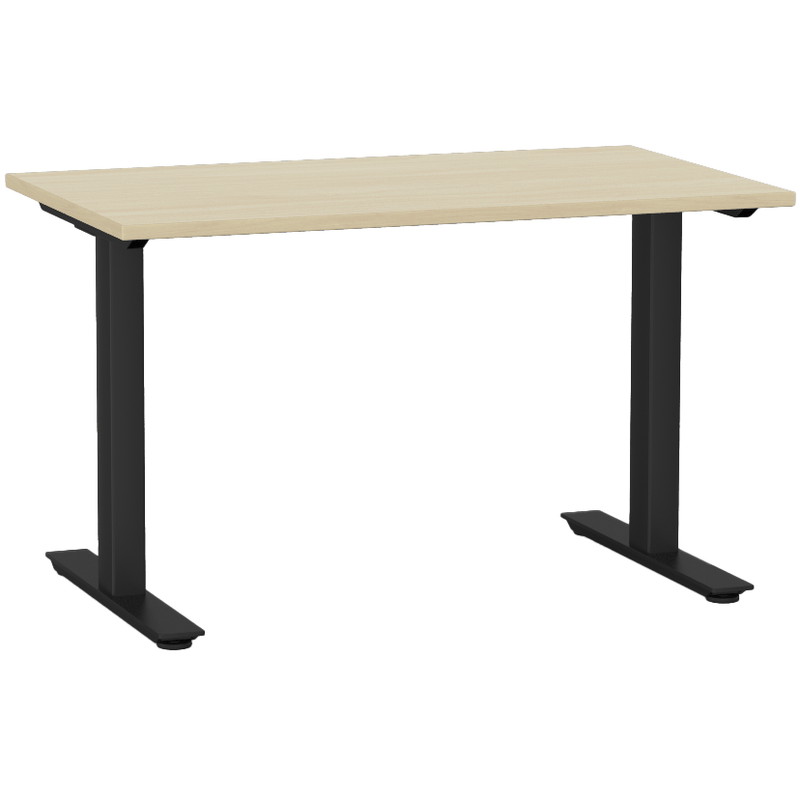 Agile Fixed Height Desk 1200 x 700 / Nordic Maple / Black