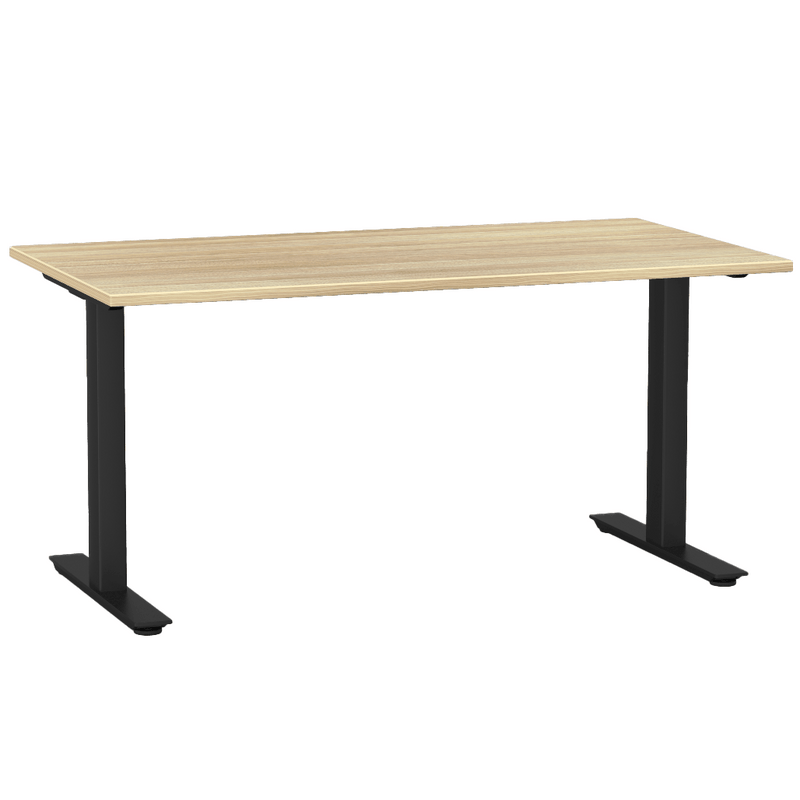 Agile Fixed Height Desk 1500 x 800 / Atlantic Oak / Black