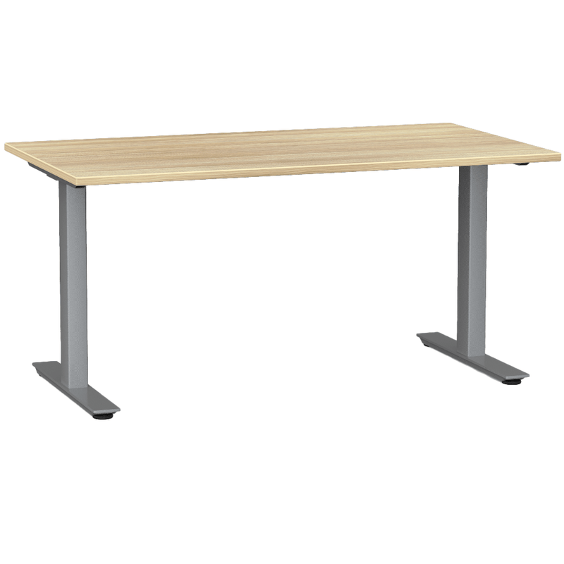 Agile Fixed Height Desk 1500 x 800 / Atlantic Oak / Silver