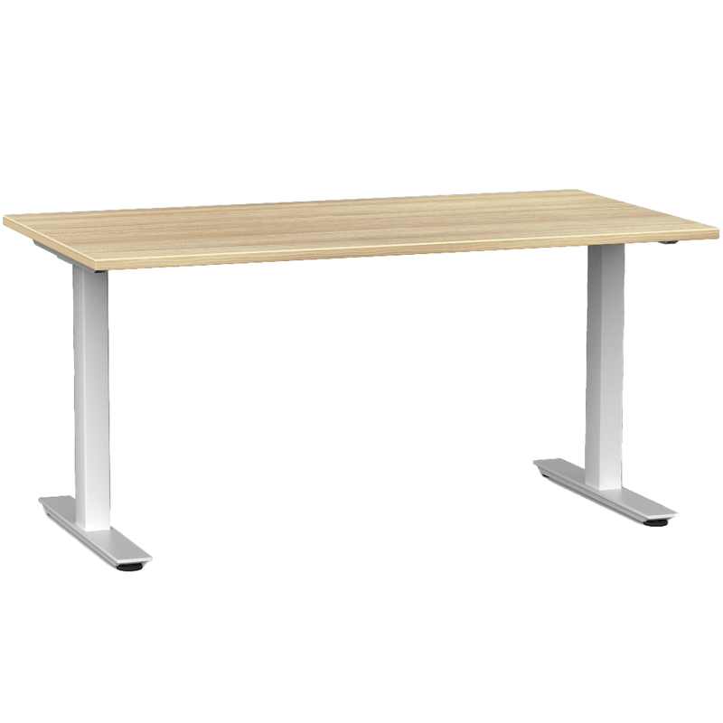 Agile Fixed Height Desk 1500 x 800 / Atlantic Oak / White