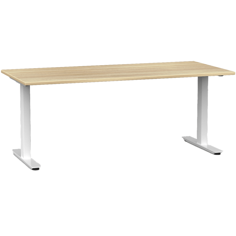 Agile Fixed Height Desk 2000 x 700 / Atlantic Oak / White