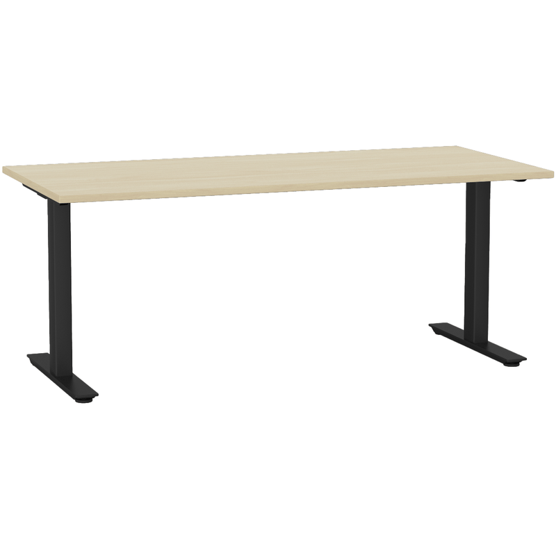 Agile Fixed Height Desk 2000 x 700 / Nordic Maple / Black