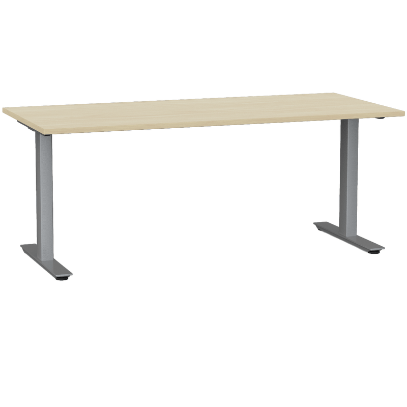 Agile Fixed Height Desk 2000 x 700 / Nordic Maple / Silver