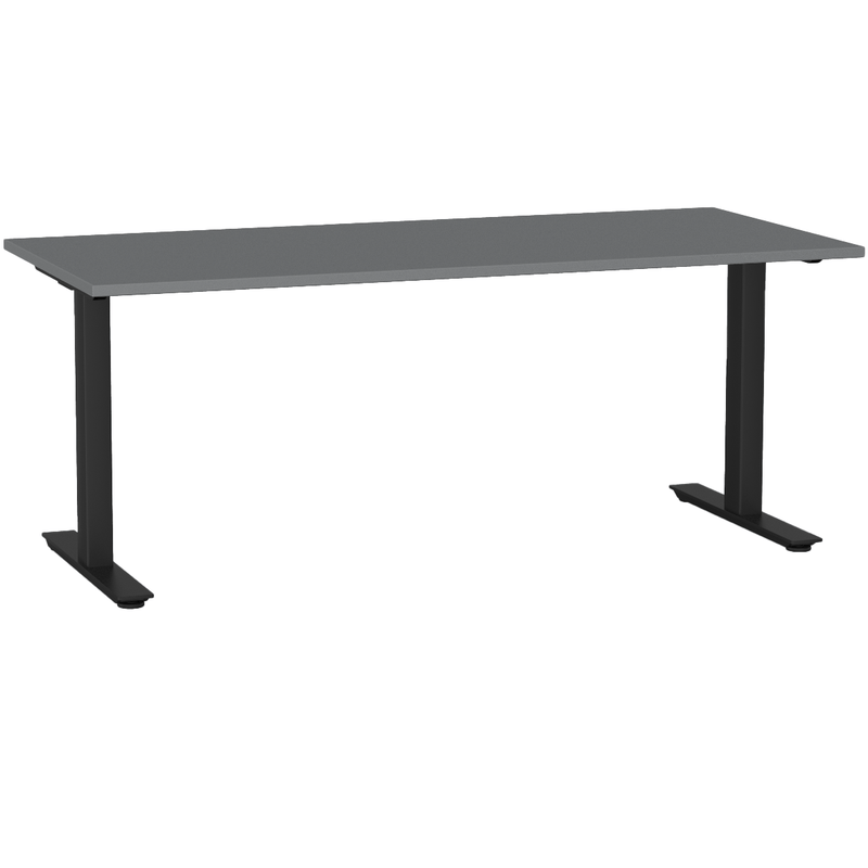 Agile Fixed Height Desk 2000 x 700 / Silver / Black