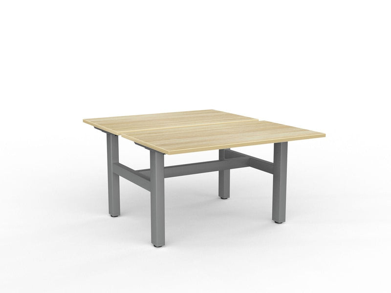 Agile Fixed Height Shared Desk 1200 x 700 / Atlantic Oak / Silver