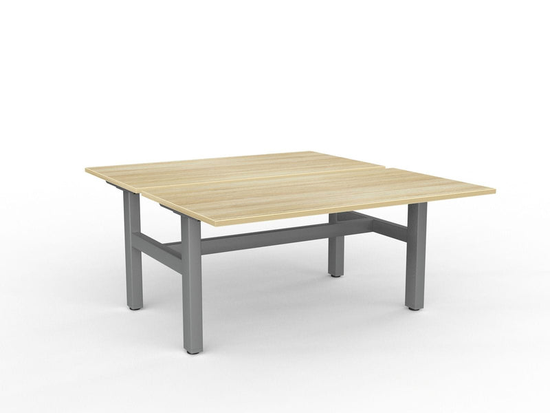 Agile Fixed Height Shared Desk 1500 x 800 / Atlantic Oak / Silver