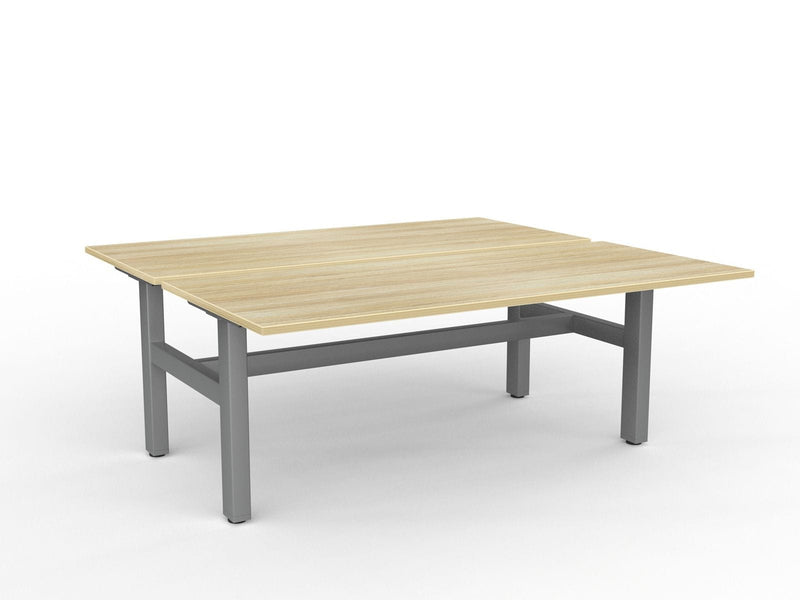 Agile Fixed Height Shared Desk 1800 x 800 / Atlantic Oak / Silver