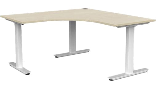 Agile Fixed Height Workstation 1500 x 1500 x 700 / Nordic Maple / White