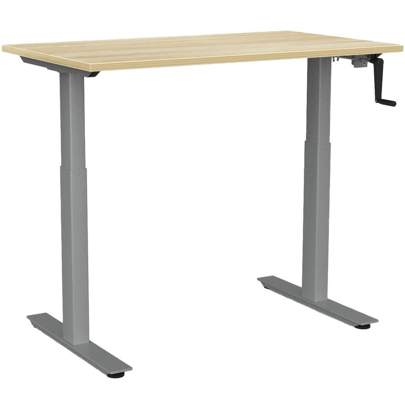 Agile Winder Height Adjustable Desk 1200 x 700 / Atlantic Oak / Silver