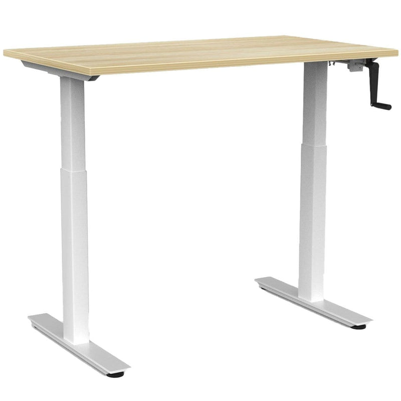 Agile Winder Height Adjustable Desk 1200 x 700 / Atlantic Oak / White