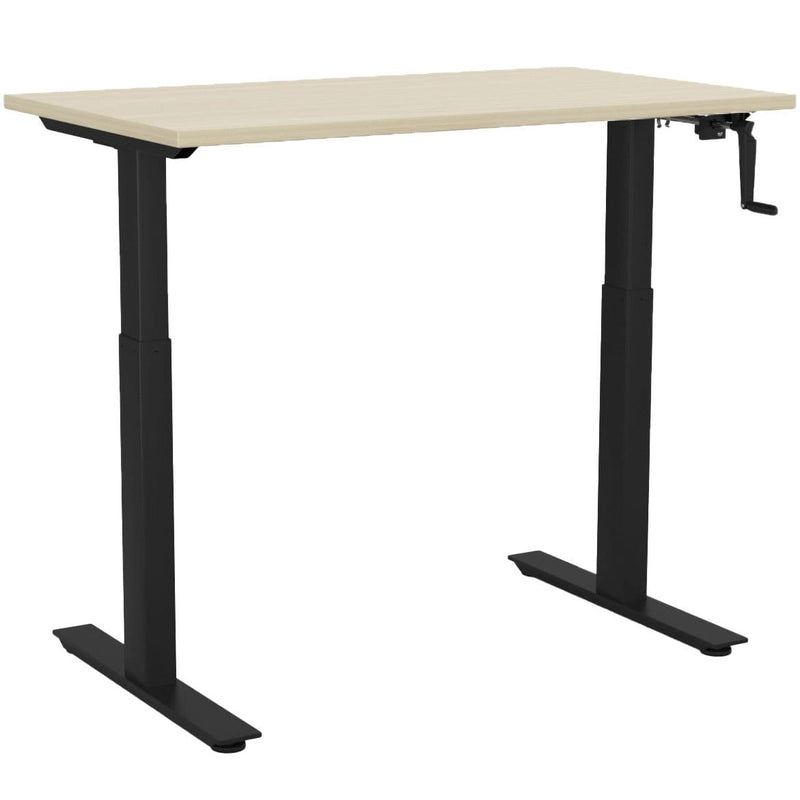 Agile Winder Height Adjustable Desk 1200 x 700 / Nordic Maple / Black